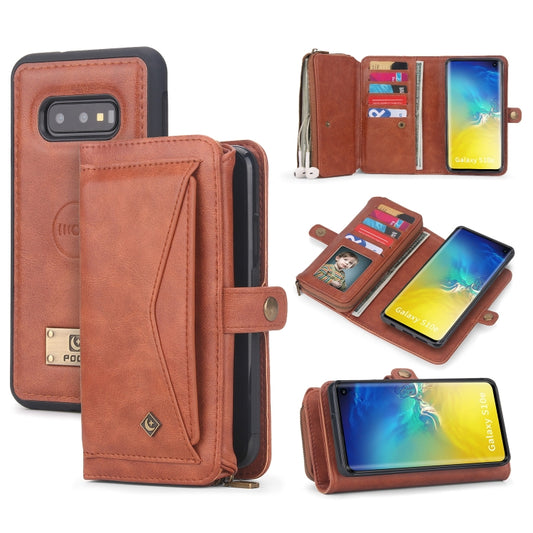 For Samsung Galaxy S10e Multi-functional Zipper Wallet Leather Phone Case(Orange) - Galaxy Phone Cases by buy2fix | Online Shopping UK | buy2fix