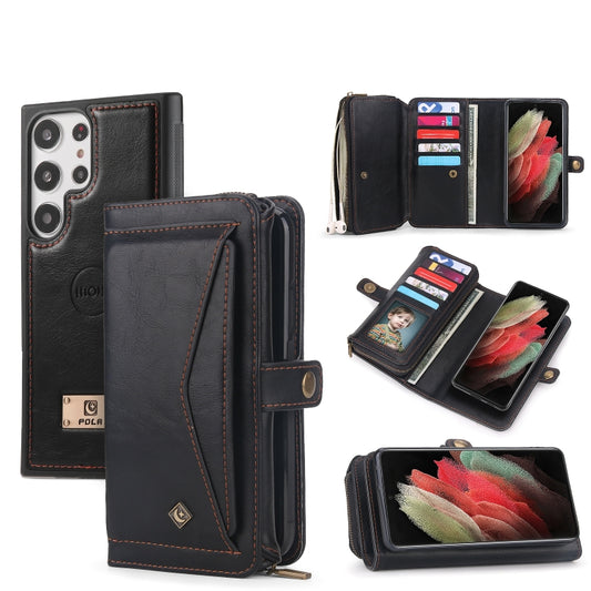 For Samsung Galaxy S23 5G Multi-functional Zipper Wallet Leather Phone Case(Black) - Galaxy Phone Cases by buy2fix | Online Shopping UK | buy2fix