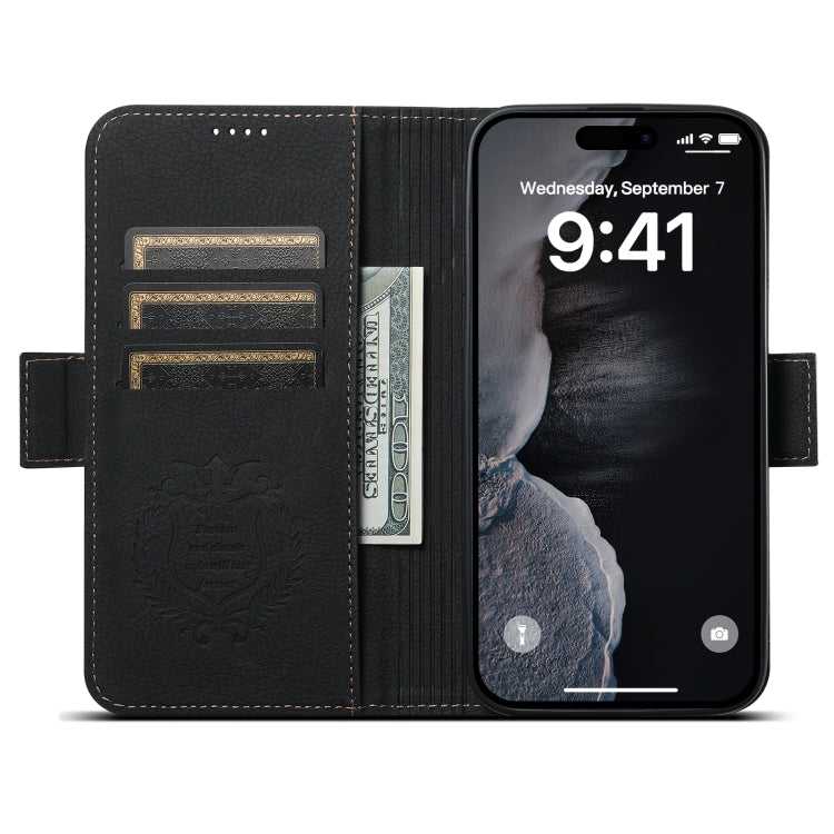 For iPhone 13 Pro SUTENI J07 Multifunctional Horizontal Flip Magsafe Leather Phone Case(Black) - iPhone 13 Pro Cases by Suteni | Online Shopping UK | buy2fix