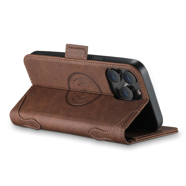 For iPhone 14 SUTENI J07 Multifunctional Horizontal Flip Magsafe Leather Phone Case(Brown) - iPhone 14 Cases by Suteni | Online Shopping UK | buy2fix