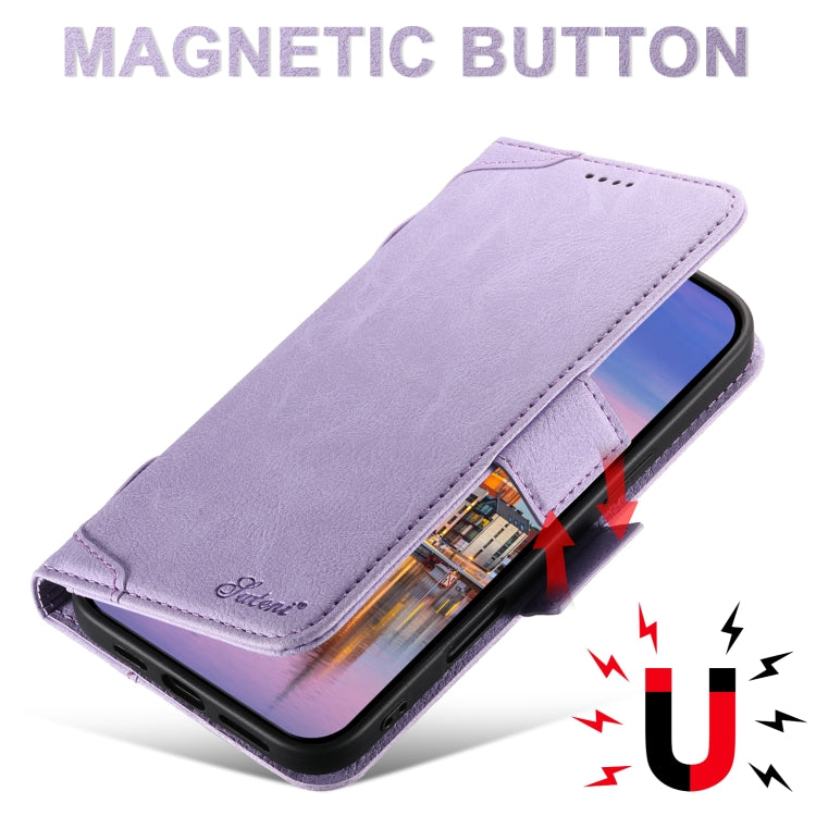 For iPhone 16 Pro SUTENI J07 Multifunctional Horizontal Flip Magsafe Leather Phone Case(Purple) - iPhone 16 Pro Cases by Suteni | Online Shopping UK | buy2fix