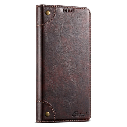 For Samsung Galaxy S24+ 5G Suteni Baroque Calf Texture Buckle Wallet Leather Phone Case(Brown) - Galaxy S24+ 5G Cases by Suteni | Online Shopping UK | buy2fix