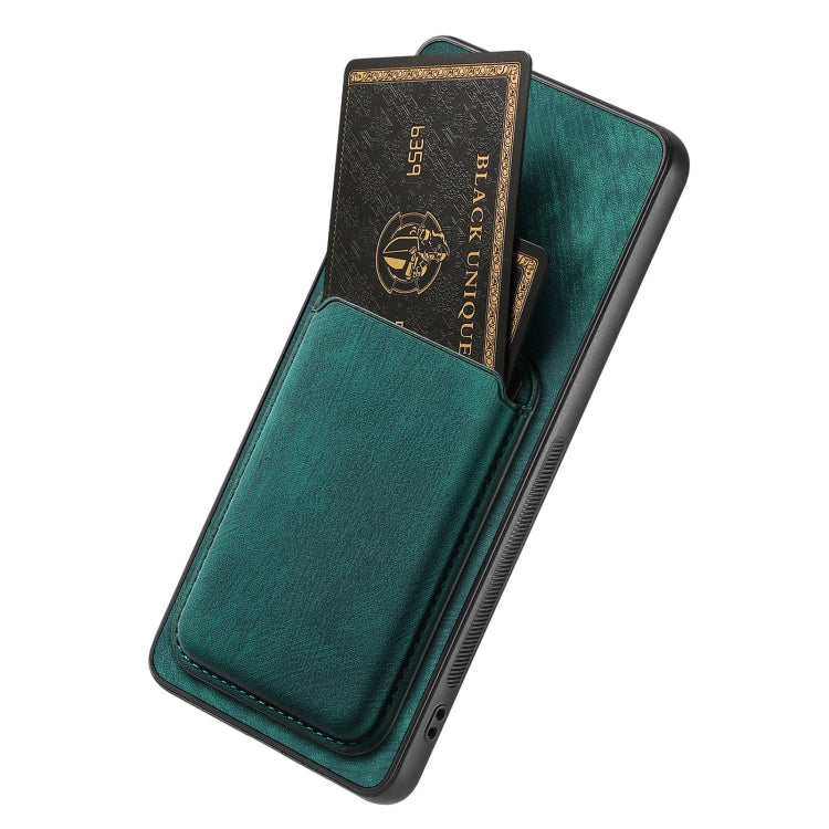 For OPPO Reno8 Z Retro Leather Card Bag Magnetic Phone Case(Green) - OPPO Cases by buy2fix | Online Shopping UK | buy2fix