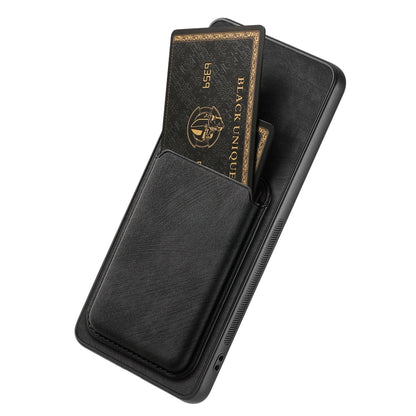 For OPPO Reno6 Pro 5G Retro Leather Card Bag Magnetic Phone Case(Black) - OPPO Cases by buy2fix | Online Shopping UK | buy2fix