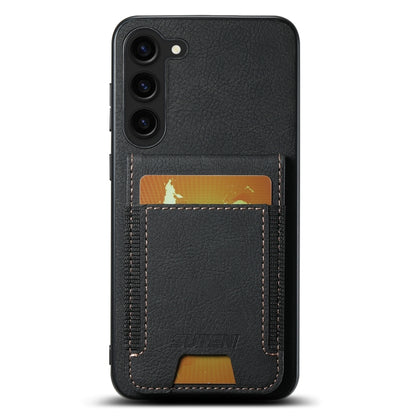 For Samsuny Galaxy S24+ 5G Suteni H03 Litchi Leather Card Bag Stand Back Phone Case(Black) - Galaxy S24+ 5G Cases by Suteni | Online Shopping UK | buy2fix