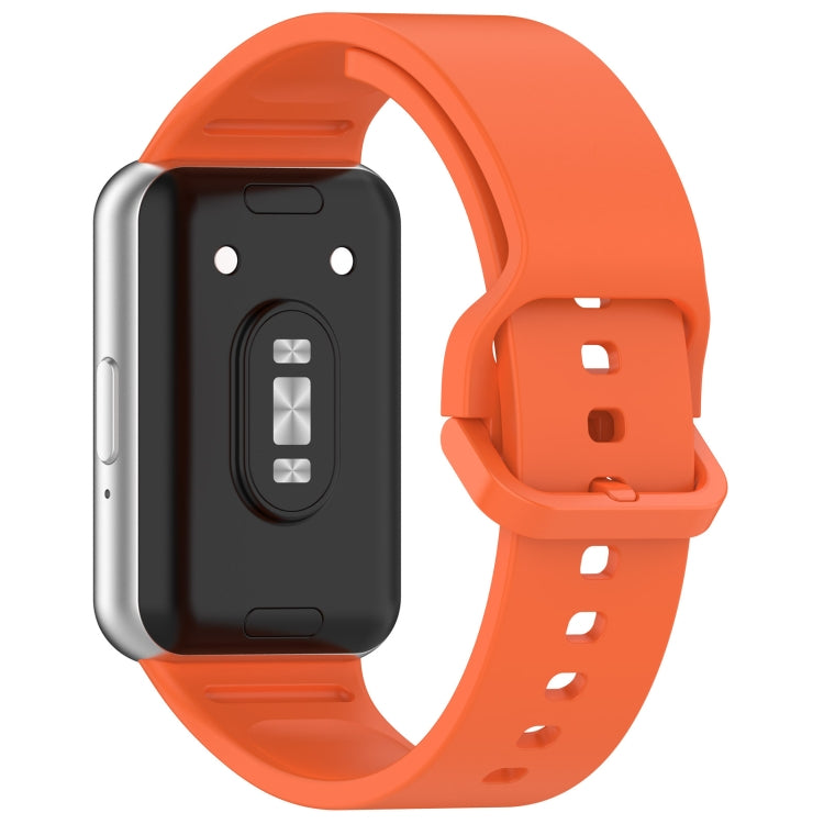 For Samsung Galaxy Fit 3 SM-R390 Solid Color Buckle Silicone Watch Band(Orange) - Watch Bands by buy2fix | Online Shopping UK | buy2fix