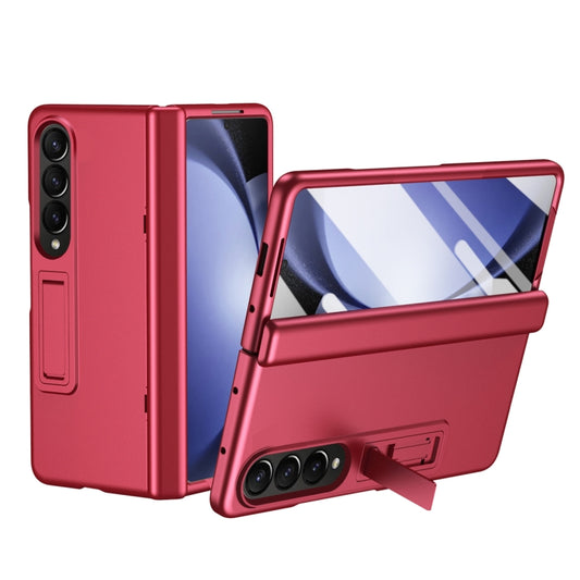 For Samsung Galaxy Z Fold3 All-inclusive Shockproof Phone Case with Holder(Red) - Galaxy Phone Cases by buy2fix | Online Shopping UK | buy2fix