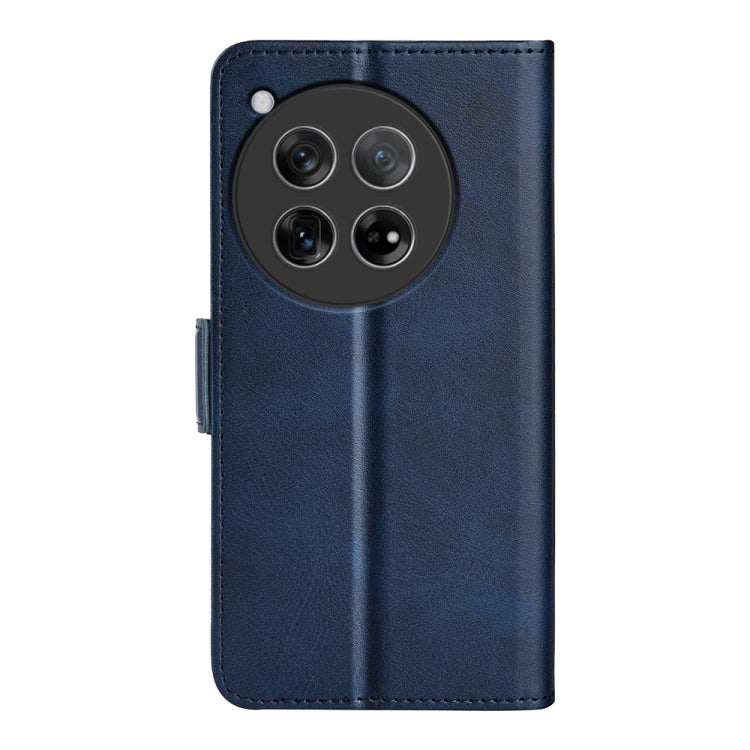 For OnePlus 12 Dual-side Magnetic Buckle Horizontal Flip Leather Phone Case(Dark Blue) - OnePlus Cases by buy2fix | Online Shopping UK | buy2fix