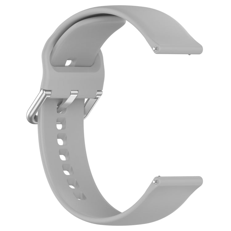 For Xiaomi Watch 2 Solid Color Metal Silver Buckle Silicone Watch Band, Size: L(Gray) - Watch Bands by buy2fix | Online Shopping UK | buy2fix