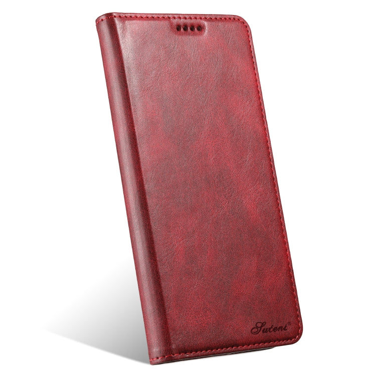 For Samsung Galaxy S24 Ultra 5G Suteni J02 Oil Wax Wallet Leather Phone Case(Red) - Galaxy S24 Ultra 5G Cases by Suteni | Online Shopping UK | buy2fix