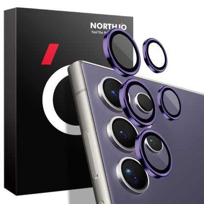 For Samsung Galaxy S24 Ultra 5G NORTHJO Camera LensCD Vein Metal Ring Tempered Glass Film(Purple) - Galaxy S24 Ultra 5G Tempered Glass by NORTHJO | Online Shopping UK | buy2fix