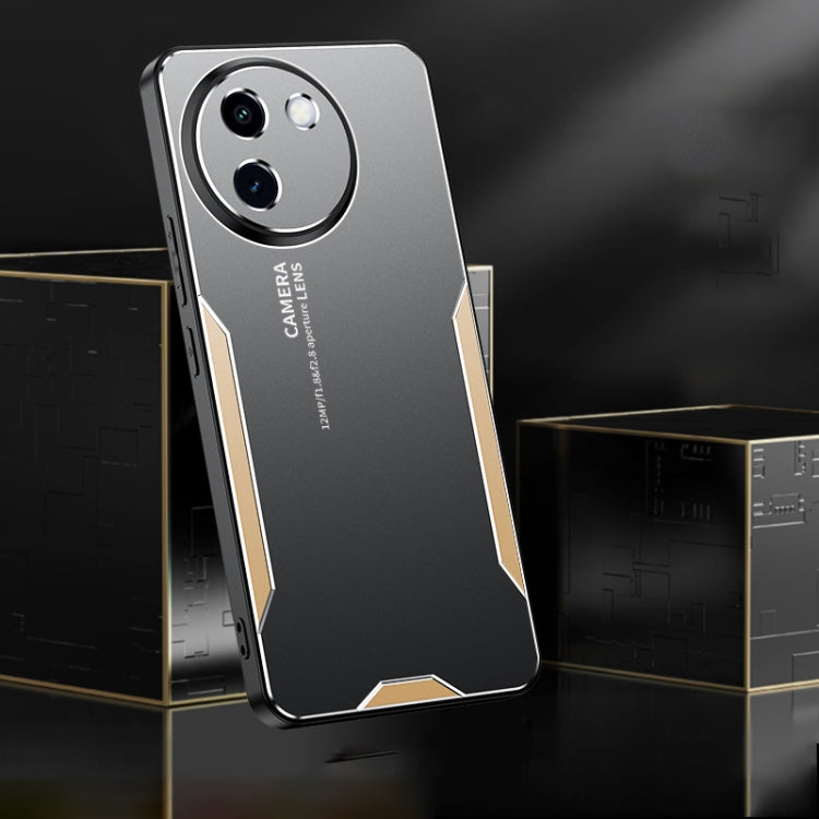 For vivo V30e Blade Series TPU Hybrid Metal Phone Case(Gold) - vivo Cases by buy2fix | Online Shopping UK | buy2fix