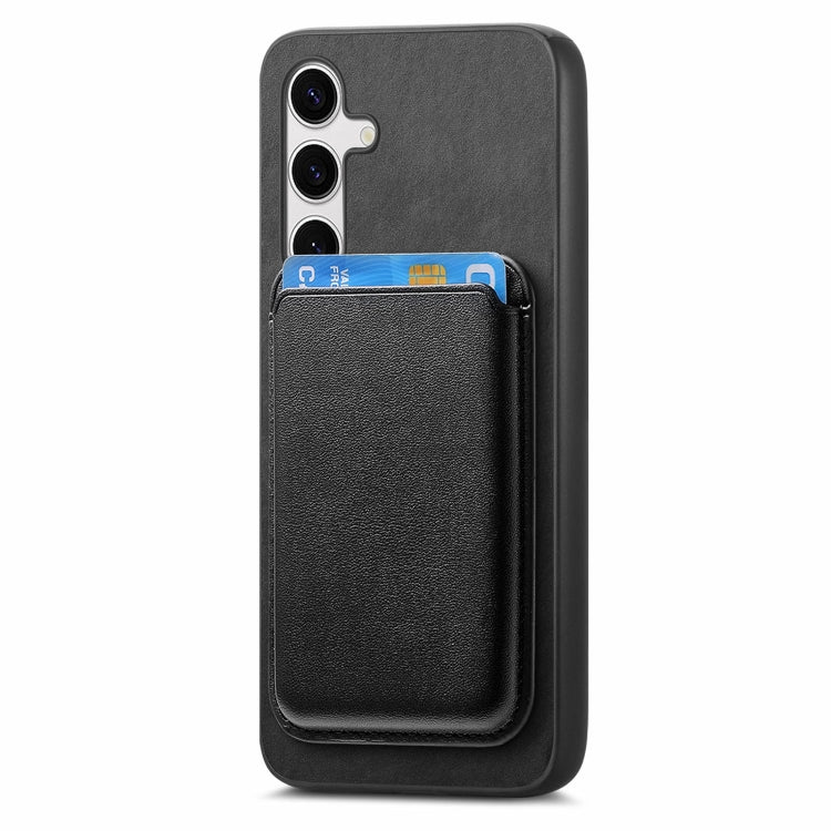 For Samsung Galaxy S23+ 5G Retro Magsafe Card Bag PU Back Cover Phone Case(Black) - Galaxy S23+ 5G Cases by buy2fix | Online Shopping UK | buy2fix