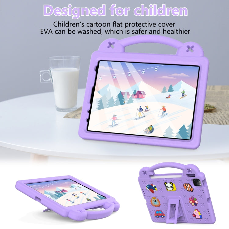 For iPad Air 11 2024 Handle Kickstand Children EVA Shockproof Tablet Case(Light Purple) - iPad Air 11 2024 Cases by buy2fix | Online Shopping UK | buy2fix