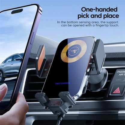 X15 Wireless Charger Mobile Phone Bracket Car Air Vent Cell Phone Mount Holder(Black) - Car Charger by buy2fix | Online Shopping UK | buy2fix