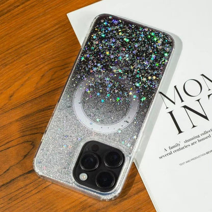 For iPhone 15 Pro Max Gradient Glitter Starry MagSafe Phone Case(Gradient Black) - iPhone 15 Pro Max Cases by buy2fix | Online Shopping UK | buy2fix