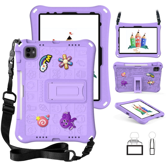 For iPad Air 11 2024 Hi Baby EVA Full Body Tablet Case with Strap(Light Purple) - iPad Air 11 2024 Cases by buy2fix | Online Shopping UK | buy2fix