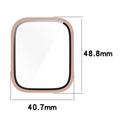 For Amazfit bip5 Unity PC + Tempered Glass Film Integrated Watch Protective Case(Sakura Pink) - Watch Cases by buy2fix | Online Shopping UK | buy2fix