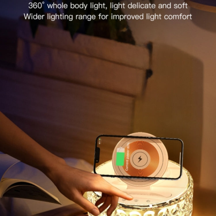 F11 Mobile Phone Holder Desktop Wireless Charger Dock Multi-Function Crystal Night Light - Wireless Charger by buy2fix | Online Shopping UK | buy2fix