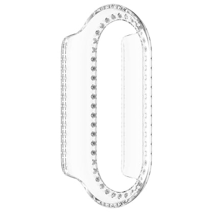 For Xiaomi Smart Band 9 Diamond Half Coverage Hollow PC Watch Protective Case(Transparent White) - Watch Cases by buy2fix | Online Shopping UK | buy2fix