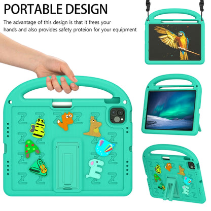 For iPad Pro 11 2024 Cartoon Sparrow EVA Shockproof Tablet Case(Glacier Green) - iPad Pro 11 2024 Cases by buy2fix | Online Shopping UK | buy2fix