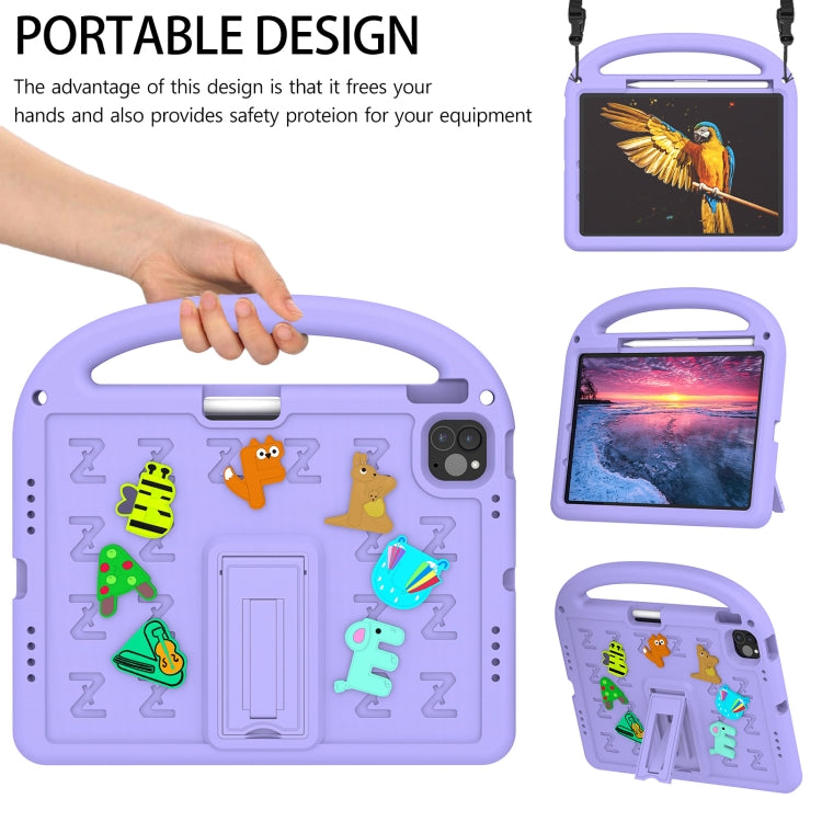 For iPad Pro 11 2024 Cartoon Sparrow EVA Shockproof Tablet Case(Taro Purple) - iPad Pro 11 2024 Cases by buy2fix | Online Shopping UK | buy2fix