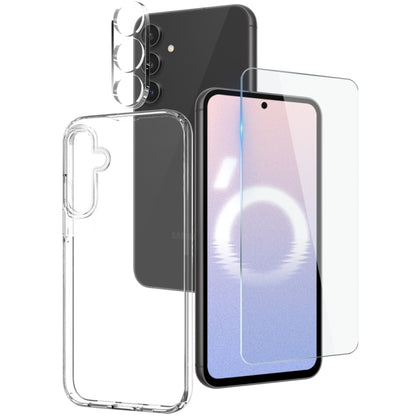 For Samsung Galaxy S24 FE 5G NORTHJO 3 in 1 TPU Phone Case with Screen Protector and Lens Film(Transparent) - Galaxy S24 FE 5G Cases by NORTHJO | Online Shopping UK | buy2fix