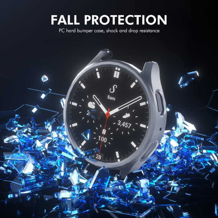 For Samsung Galaxy Watch7 40mm ENKAY Hat-Prince Electroplated Hard PC Case + 0.2mm 9H Glass Screen Protector(Black) - Watch Cases by ENKAY | Online Shopping UK | buy2fix