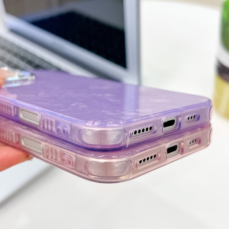 For iPhone 16 Pro Max Plating Glitter Texture TPU Phone Case with Lens Film(Purple Shell Pattern) - iPhone 16 Pro Max Cases by buy2fix | Online Shopping UK | buy2fix