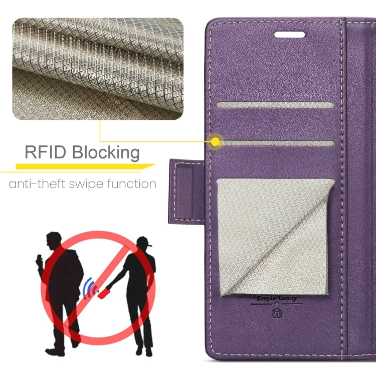 For iPhone 16 Pro CaseMe 023 Butterfly Buckle Litchi Texture RFID Anti-theft Leather Phone Case(Purple) - iPhone 16 Pro Cases by CaseMe | Online Shopping UK | buy2fix