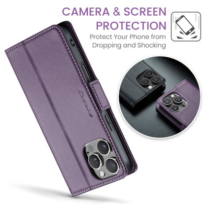 For iPhone 16 Pro CaseMe 023 Butterfly Buckle Litchi Texture RFID Anti-theft Leather Phone Case(Purple) - iPhone 16 Pro Cases by CaseMe | Online Shopping UK | buy2fix