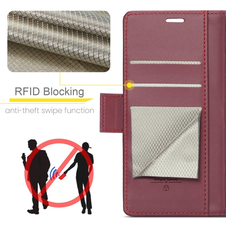 For iPhone 16 Pro CaseMe 023 Butterfly Buckle Litchi Texture RFID Anti-theft Leather Phone Case(Red) - iPhone 16 Pro Cases by CaseMe | Online Shopping UK | buy2fix