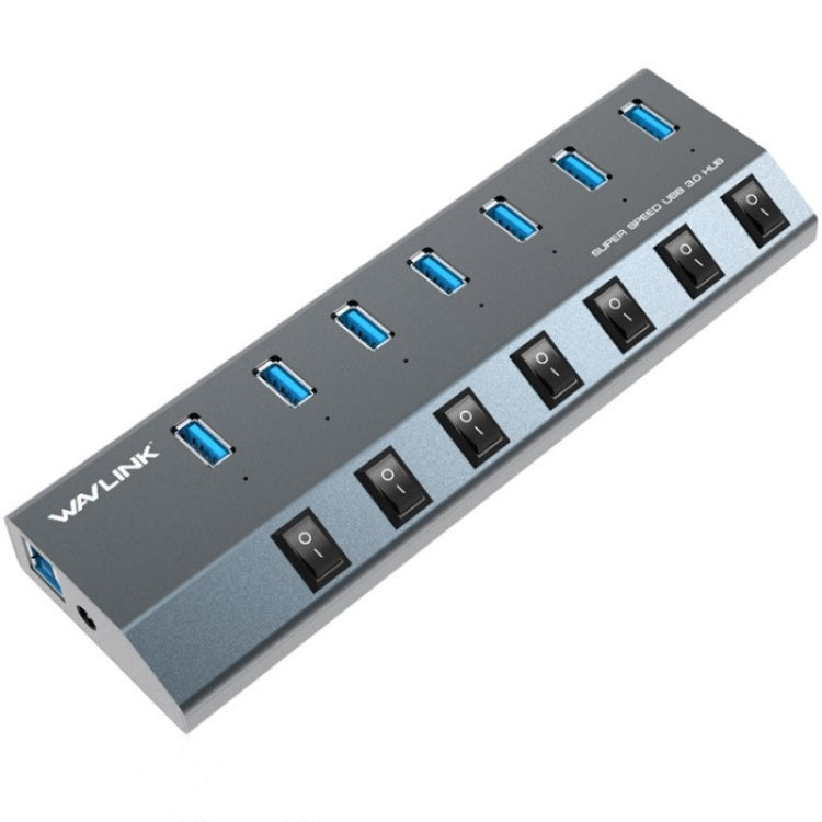 WAVLINK UH3076 5Gbps 7-port USB 3.0 Hub with Independent Switch and LED Indicator(EU Plug) - USB 3.0 HUB by WAVLINK | Online Shopping UK | buy2fix