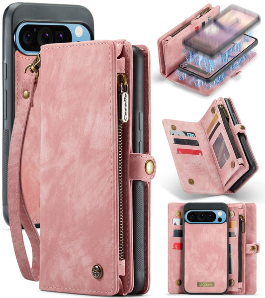 For Google Pixel 9 Pro XL CaseMe 008 Detachable Multifunctional Leather Phone Case(Pink) - Google Cases by CaseMe | Online Shopping UK | buy2fix