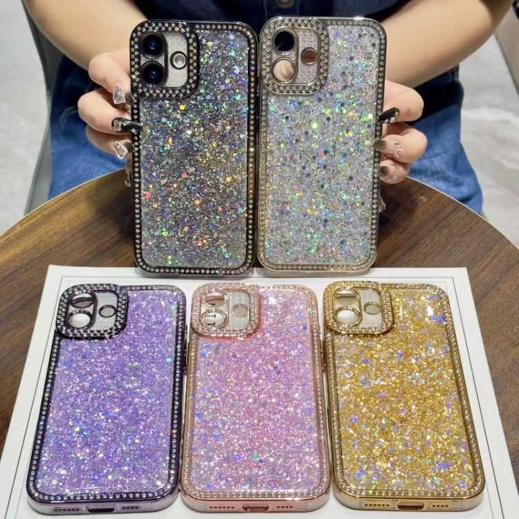 For iPhone 16 Diamond Glitter Sequins TPU Phone Case(Pink) - iPhone 16 Cases by buy2fix | Online Shopping UK | buy2fix