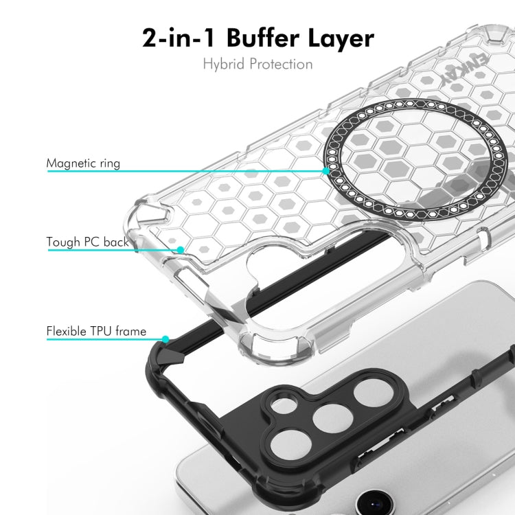 For Samsung Galaxy S24 5G ENKAY Hat-Prince Honeycomb MagSafe Shockproof Phone Case with 0.18mm Film(Green) - Galaxy S24 5G Cases by ENKAY | Online Shopping UK | buy2fix
