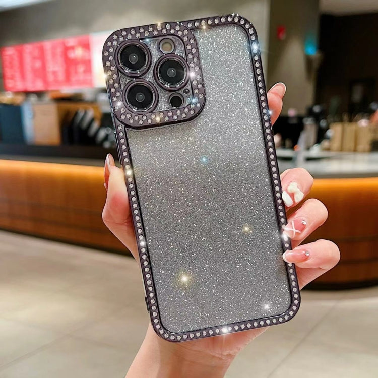 For iPhone 16 Pro Diamond Gradient Glitter Plated TPU Phone Case(Black) - iPhone 16 Pro Cases by buy2fix | Online Shopping UK | buy2fix