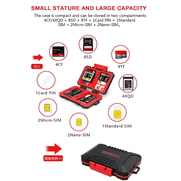 Desiontal SD / TF / XQD / CF / SIM / TF Storage Card Memory Card Organizer Outdoor Portable Waterproof Box - Card Case by buy2fix | Online Shopping UK | buy2fix