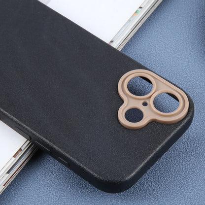 For iPhone 16 Plain Imitation Leather Back Cover Phone Case(Black) - iPhone 16 Cases by buy2fix | Online Shopping UK | buy2fix