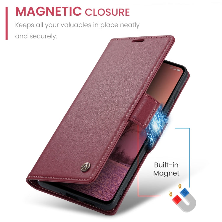 For OPPO Reno12 Pro 5G Global CaseMe 023 Butterfly Buckle Litchi Texture RFID Anti-theft Leather Phone Case(Red) - Reno12 Pro Cases by CaseMe | Online Shopping UK | buy2fix