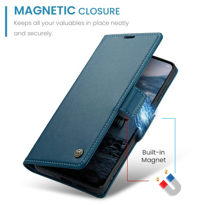 For OPPO Reno12 Pro 5G Global CaseMe 023 Butterfly Buckle Litchi Texture RFID Anti-theft Leather Phone Case(Blue) - Reno12 Pro Cases by CaseMe | Online Shopping UK | buy2fix