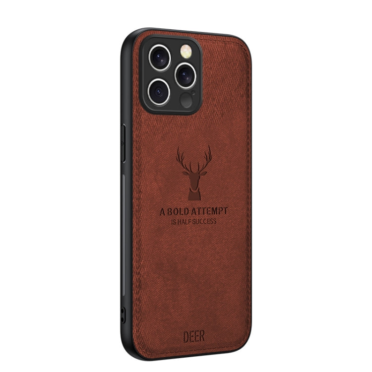 For iPhone 16 Pro Deer Head Cloth Skin All-inclusive Phone Case(Brown) - iPhone 16 Pro Cases by buy2fix | Online Shopping UK | buy2fix