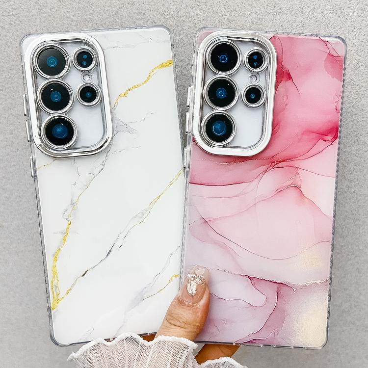 For Samsung Galaxy S25+ 5G Electroplated Marble Texture Phone Case(Blue M11) - Galaxy S25+ 5G Cases by buy2fix | Online Shopping UK | buy2fix