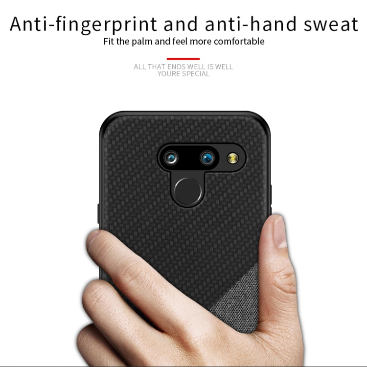 PINWUYO Hong Series Anti-fall TPU+ Chemical Fiber Cloth Protective Cover for LG K50 / Q60(Black) - LG by PINWUYO | Online Shopping UK | buy2fix