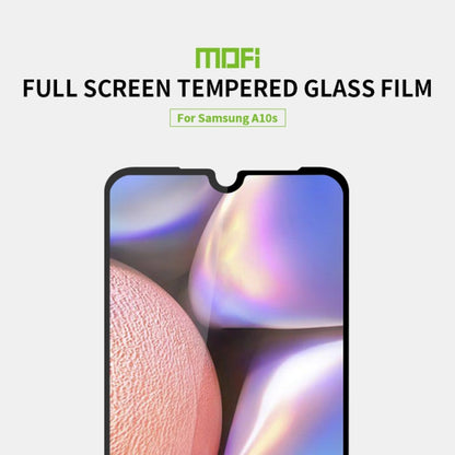 For Galaxy A10S MOFI 9H 2.5D Full Screen Tempered Glass Film(Black) - Galaxy Tempered Glass by MOFI | Online Shopping UK | buy2fix