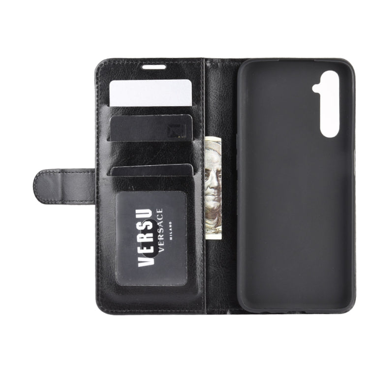 For OPPO Realme 6 R64 Texture Single Horizontal Flip Protective Case with Holder & Card Slots & Wallet& Photo Frame(Black) - Realme Cases by buy2fix | Online Shopping UK | buy2fix