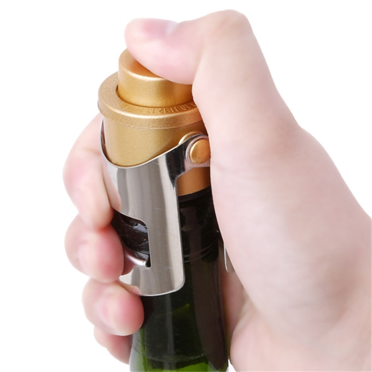 Push-button Stainless Steel Pumping Champagne Stopper Sparkling Champagne Snap Wing Vacuum Wine Stopper(Gold) - Bottle Stopper by buy2fix | Online Shopping UK | buy2fix