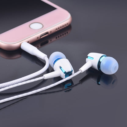 3.5mm Wired Earphone Earbuds Stereo Sound Metal Bass Headset with Mic for Smart Phone(Blue) - In Ear Wired Earphone by buy2fix | Online Shopping UK | buy2fix