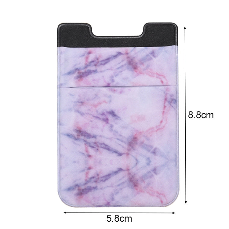 Marble Pattern Road Stretch Phone Back Plastic Card Holder Sticky Phone Clip(Purple  ) - Card & Passport Bags by buy2fix | Online Shopping UK | buy2fix