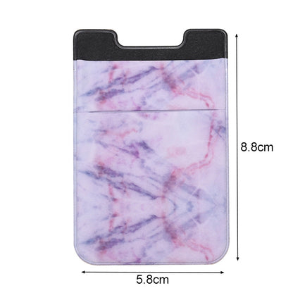 Marble Pattern Road Stretch Phone Back Plastic Card Holder Sticky Phone Clip(Purple  ) - Card & Passport Bags by buy2fix | Online Shopping UK | buy2fix